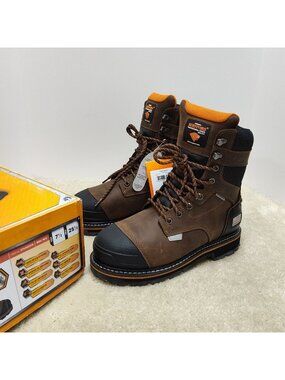 Herman Survivors Dozier Men 7.5 Steel Toe Work Boot Waterproof Leather ASTM Rate
